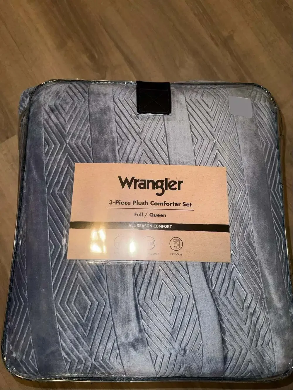 Wrangler 3-Piece Plush Comforter Set Full Queen Blue